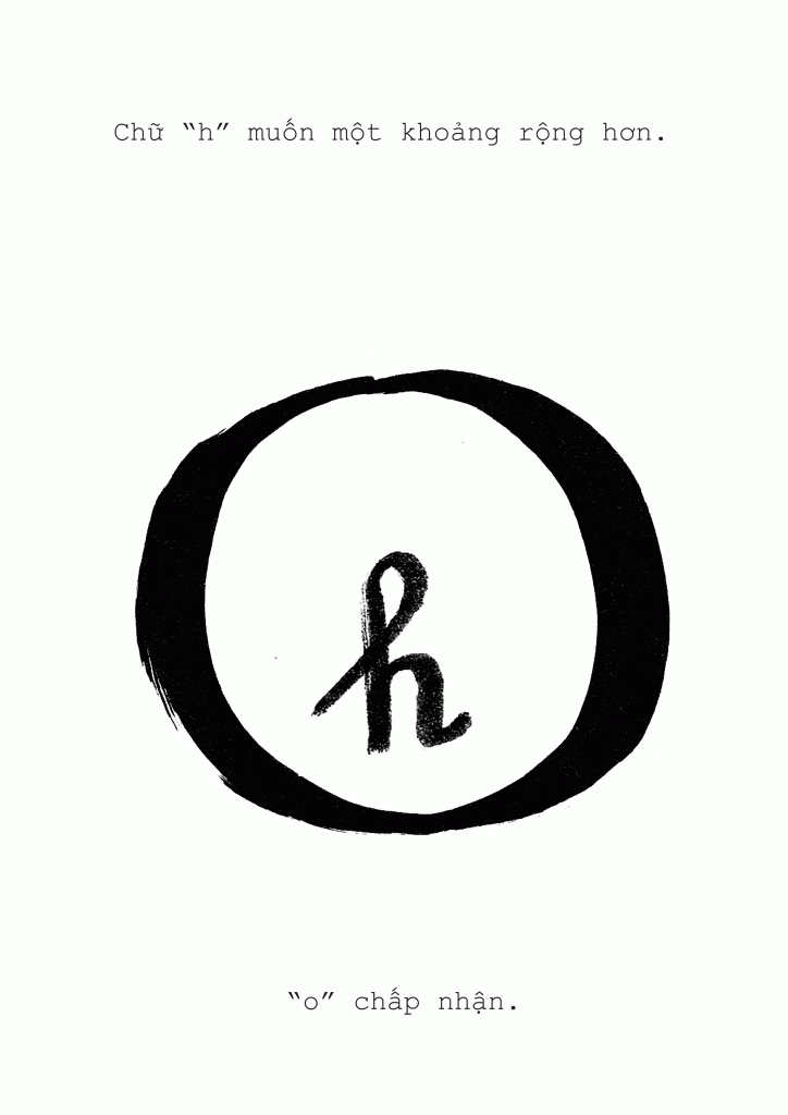 Letter “h” wanted a bigger space. “o” let “h” have the space.