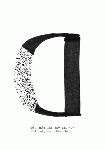 Dot filled “D” in. Dot after dot.
